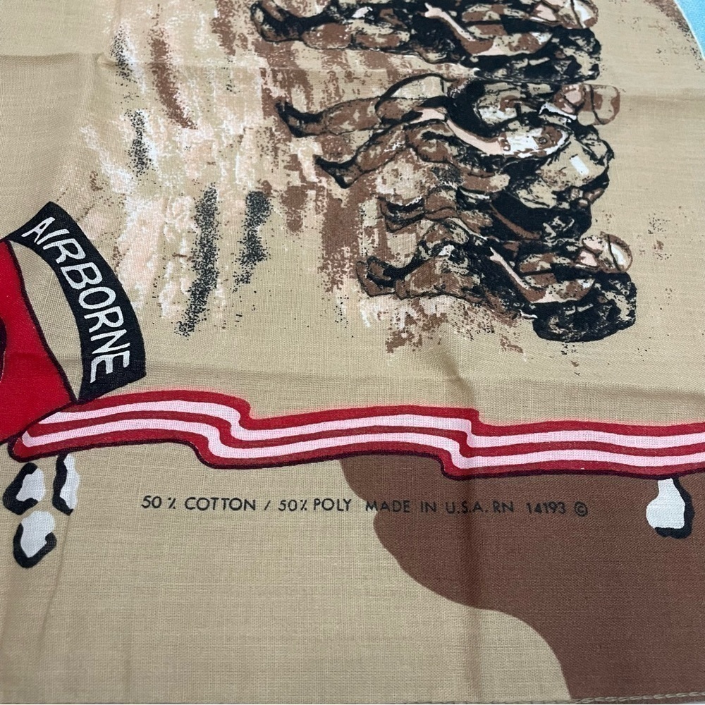 DESERT Shield Handkerchief Airborne Military Bandana Vintage U.S. Army 1990's - Picture 4 of 7